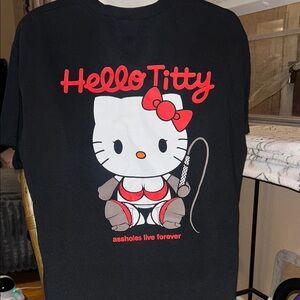 BNWOT ALF Hello Titty Black Graphic T-Shirt with Cartoon Print